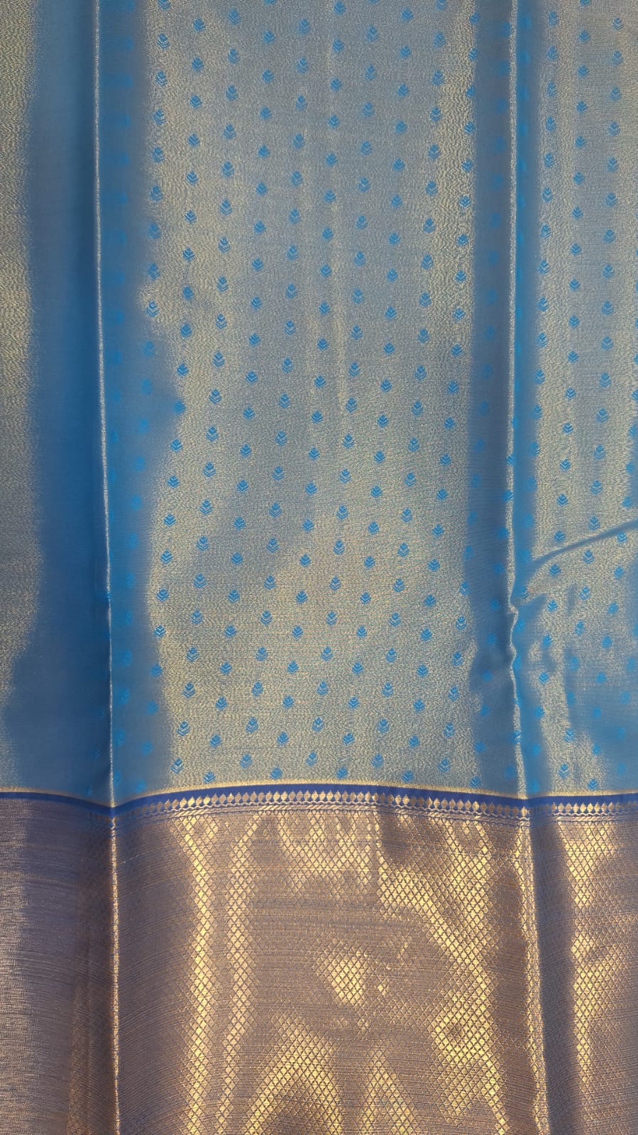 gold multicolour kanchi border saree