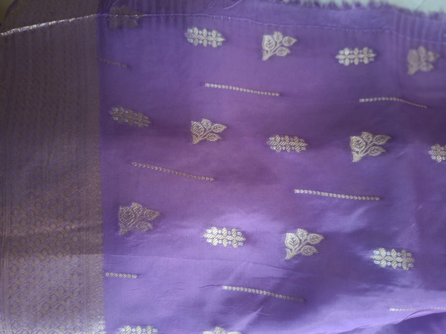 purple banrasi tissue sona roopa booti saree