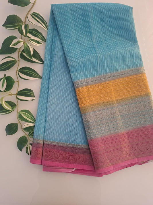 Blue semi kota saree