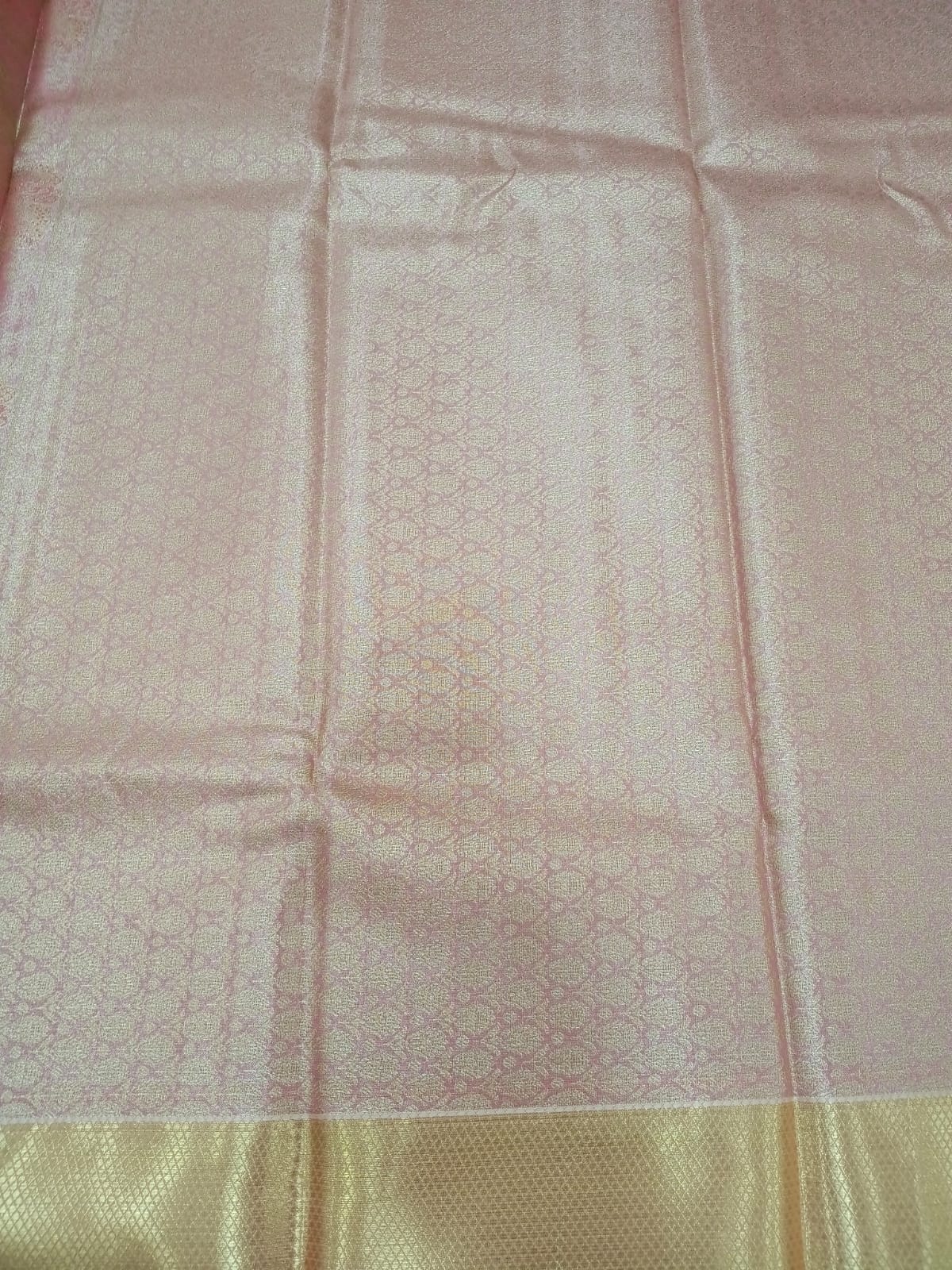 pink light with line semi silk saree