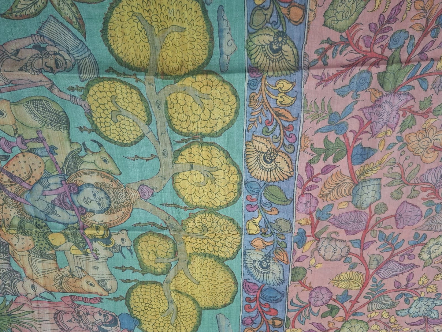 pen kalamkari with digital print 103