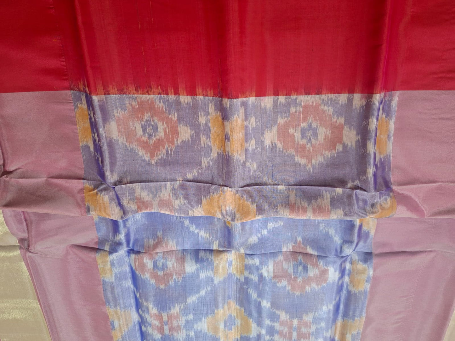 pochampalli ikat semi silk saree-lavender