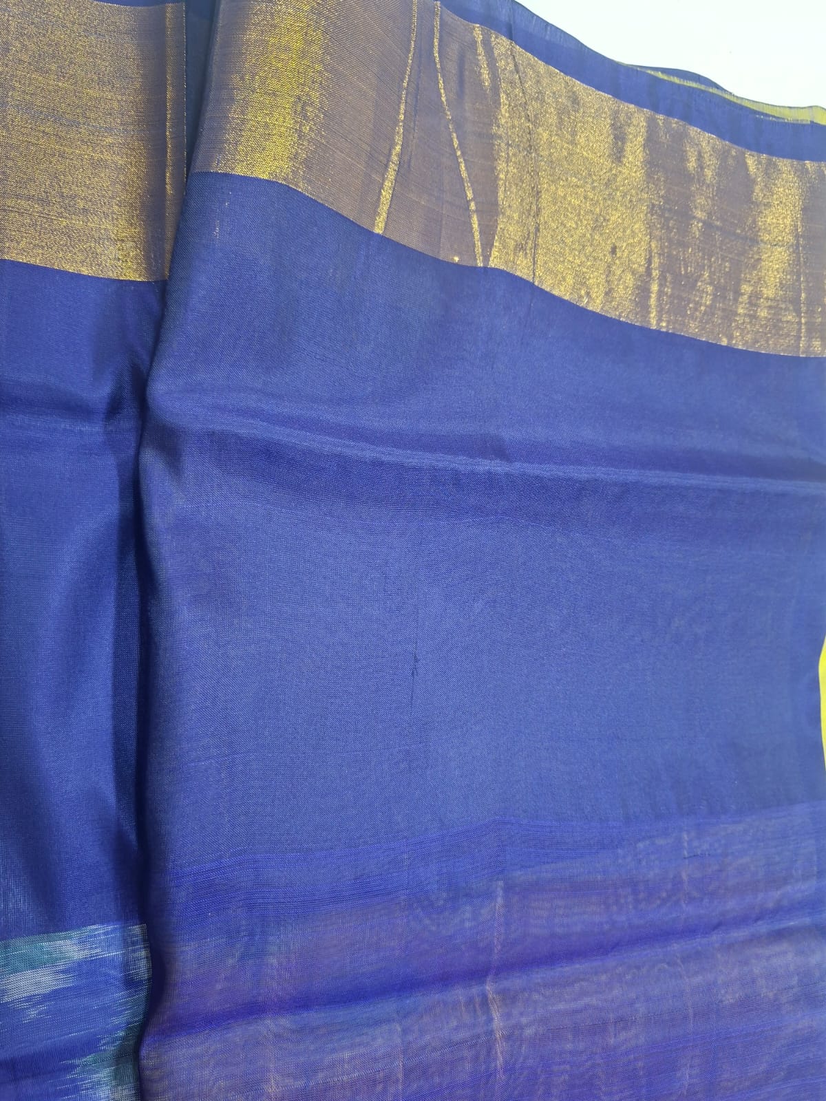 pochampalli ikat semi silk saree-yellow