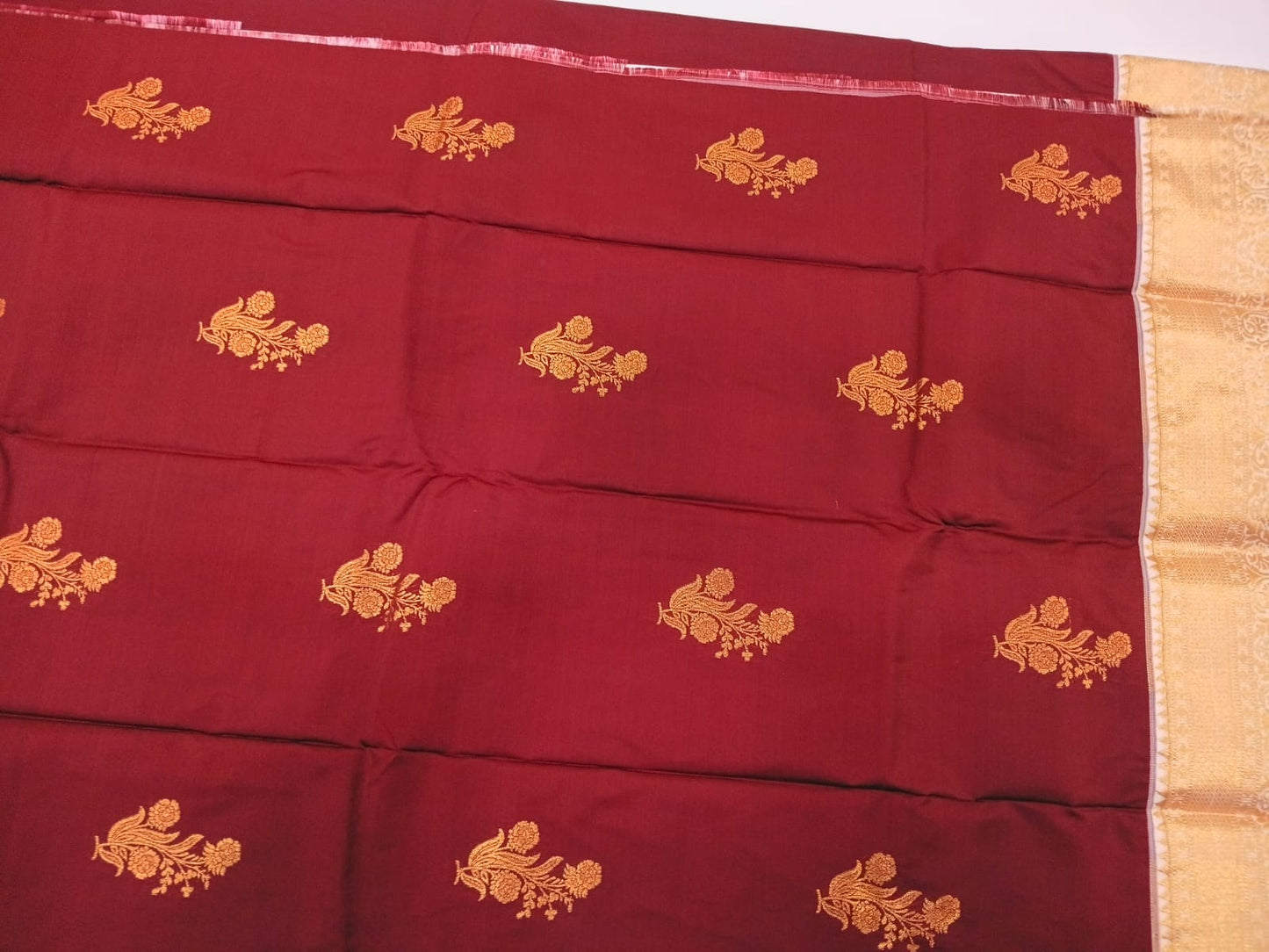 brown semi silk saree