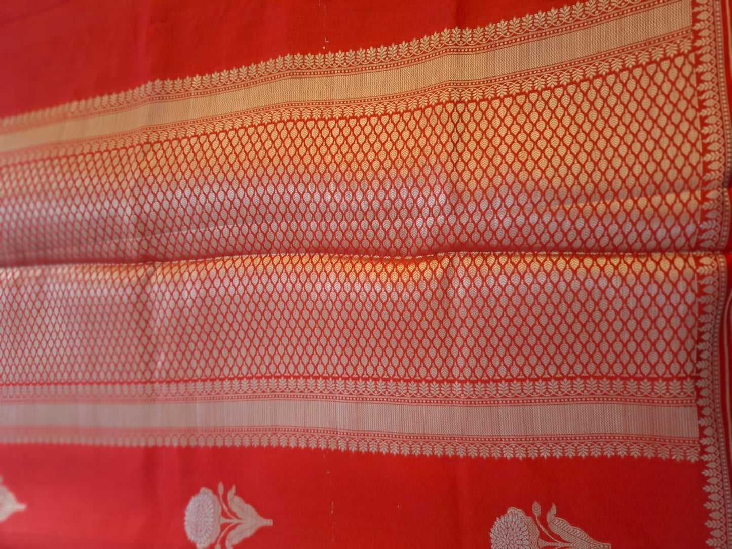 Red pure raw mango silk saree
