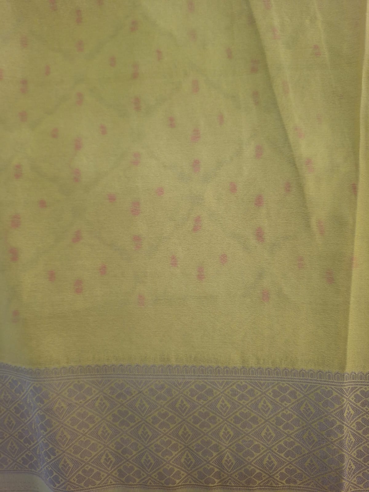 yellow banaras georgette crepe brocade sraee