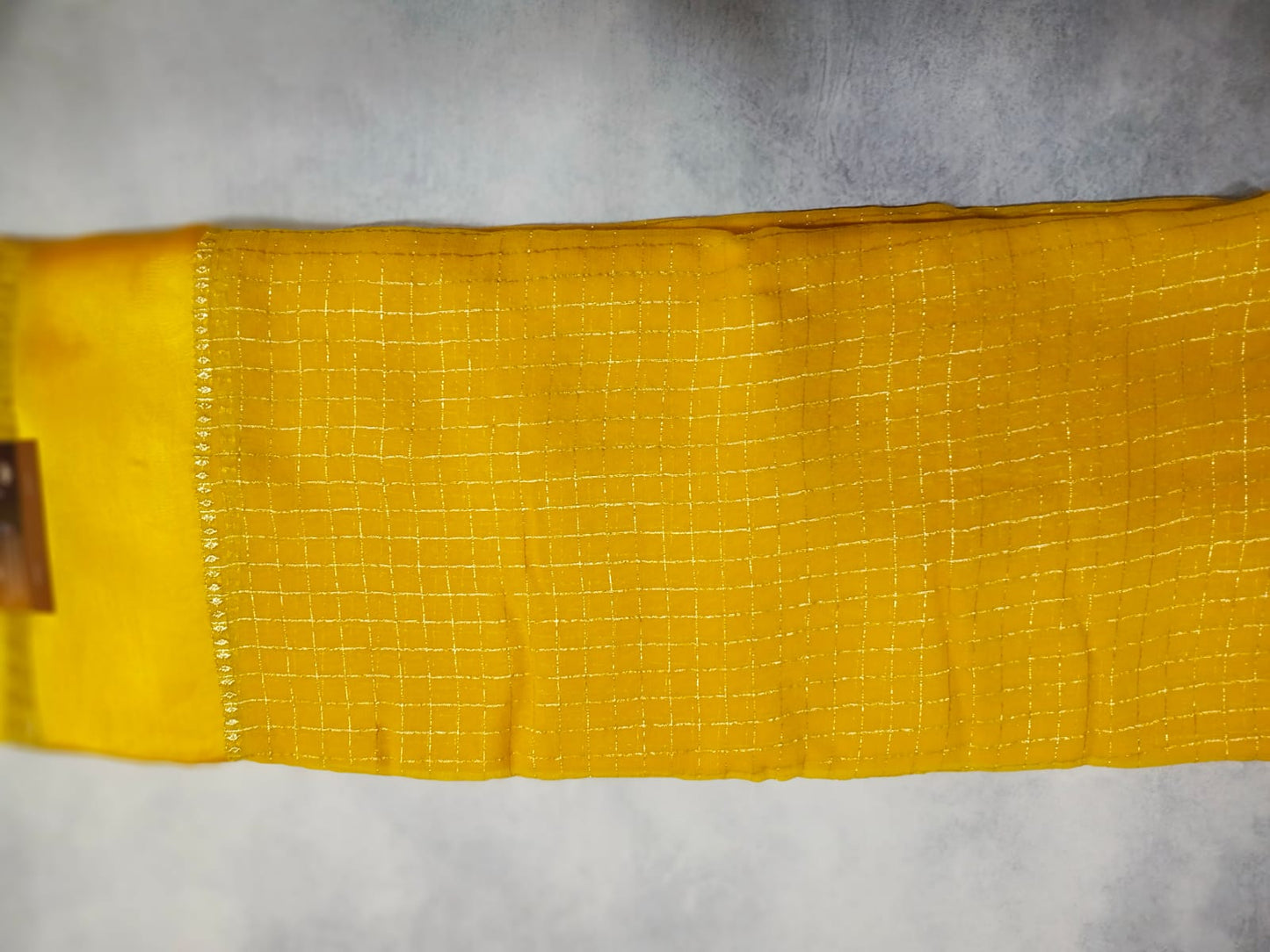 viscose georgette satin border-yellow