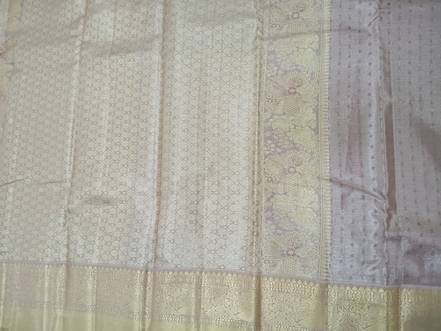 lavender light with line semi silk saree