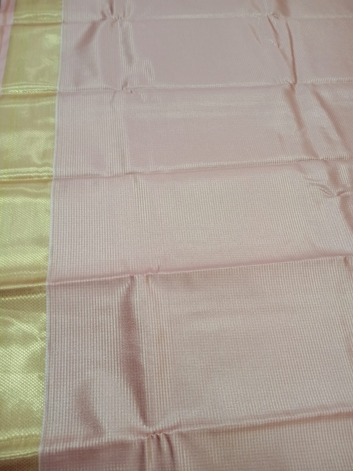 pink light with line semi silk saree