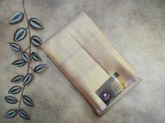 lavender light with line semi silk saree