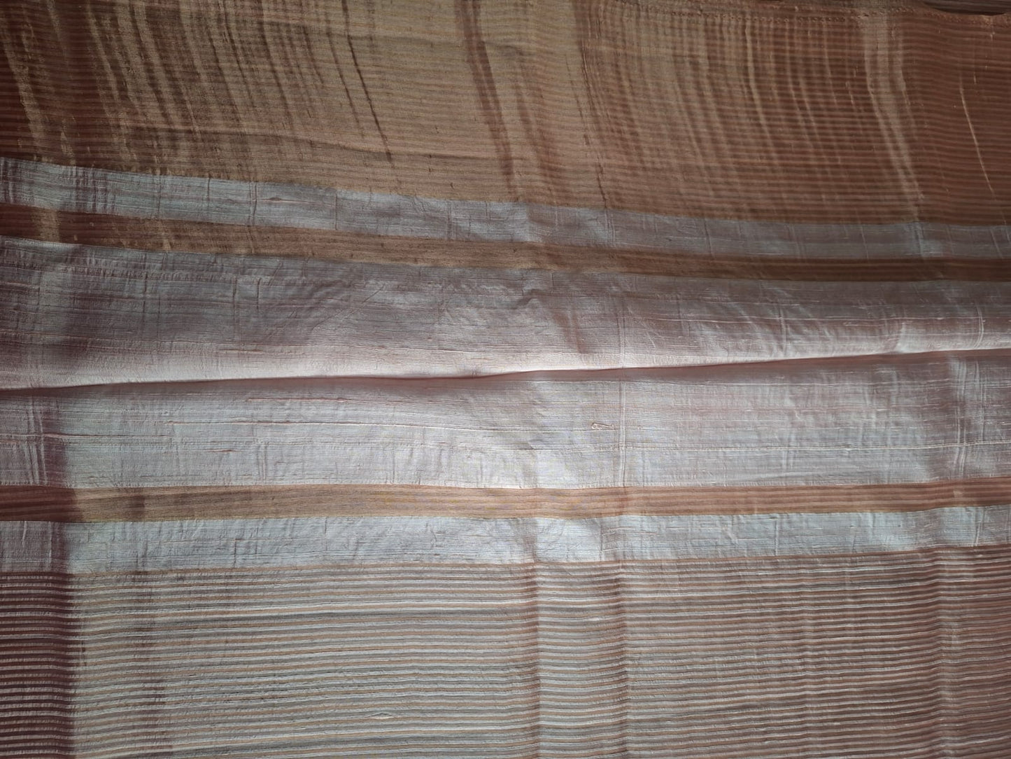 baby pink kora tissue with strips saree