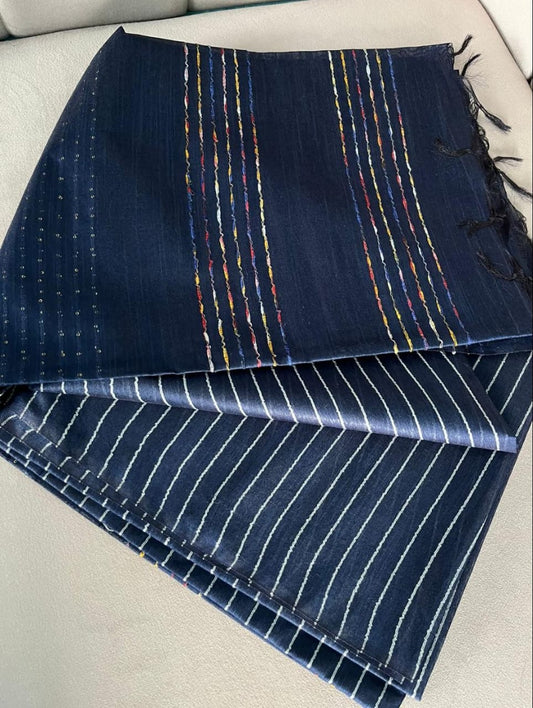 blue kota semi silk saree