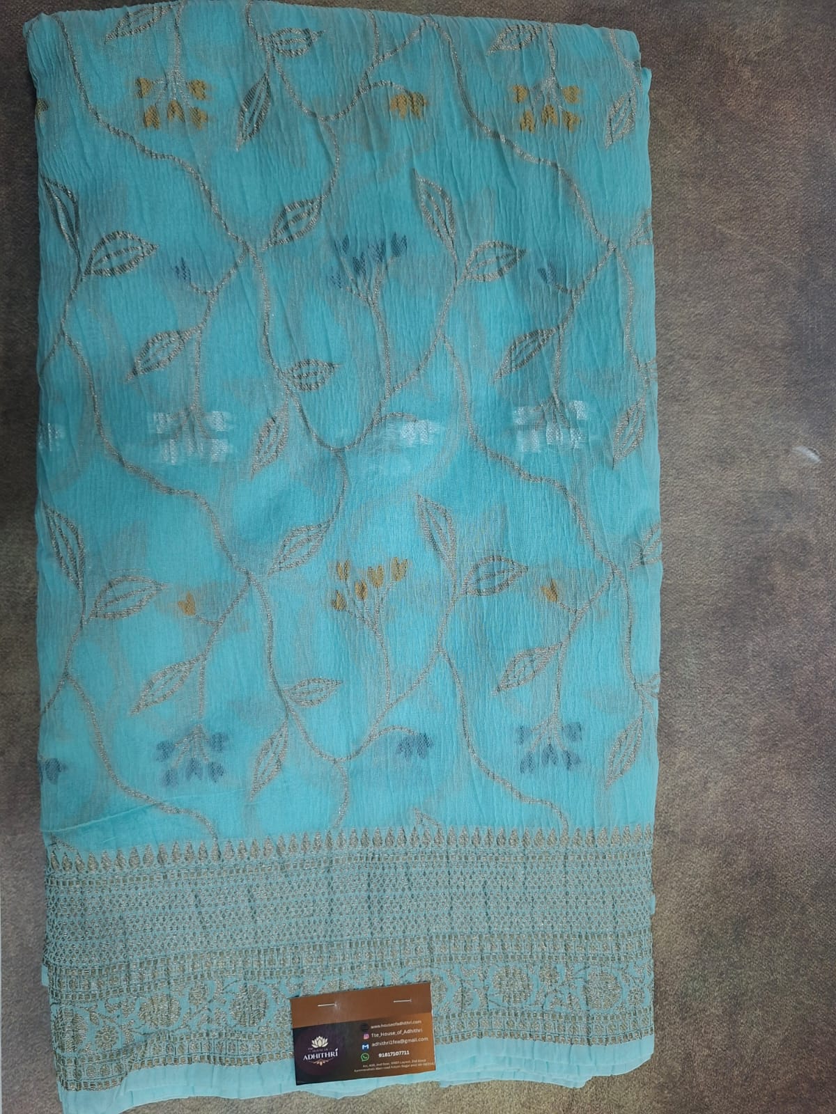 ocean blue pink crush saree 101