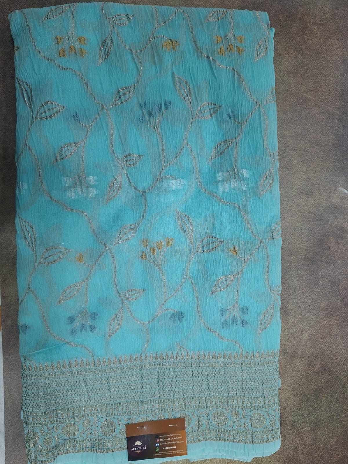 ocean blue pink crush saree 101