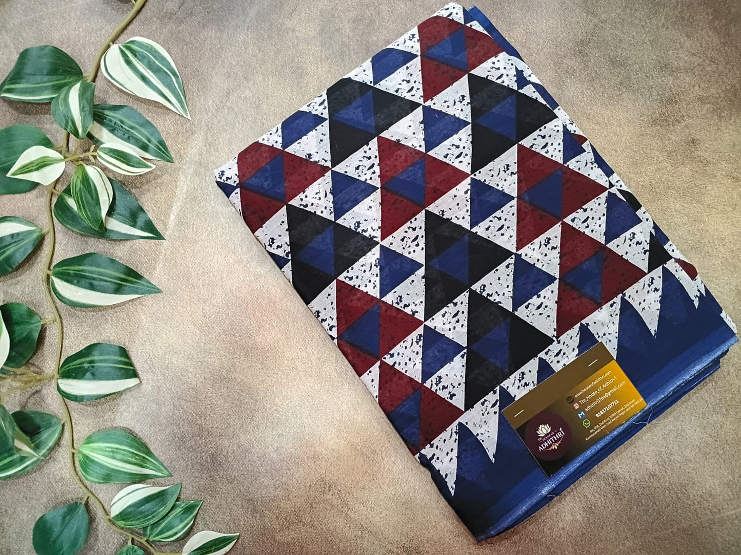 blue and black mul-mul bagru cotton