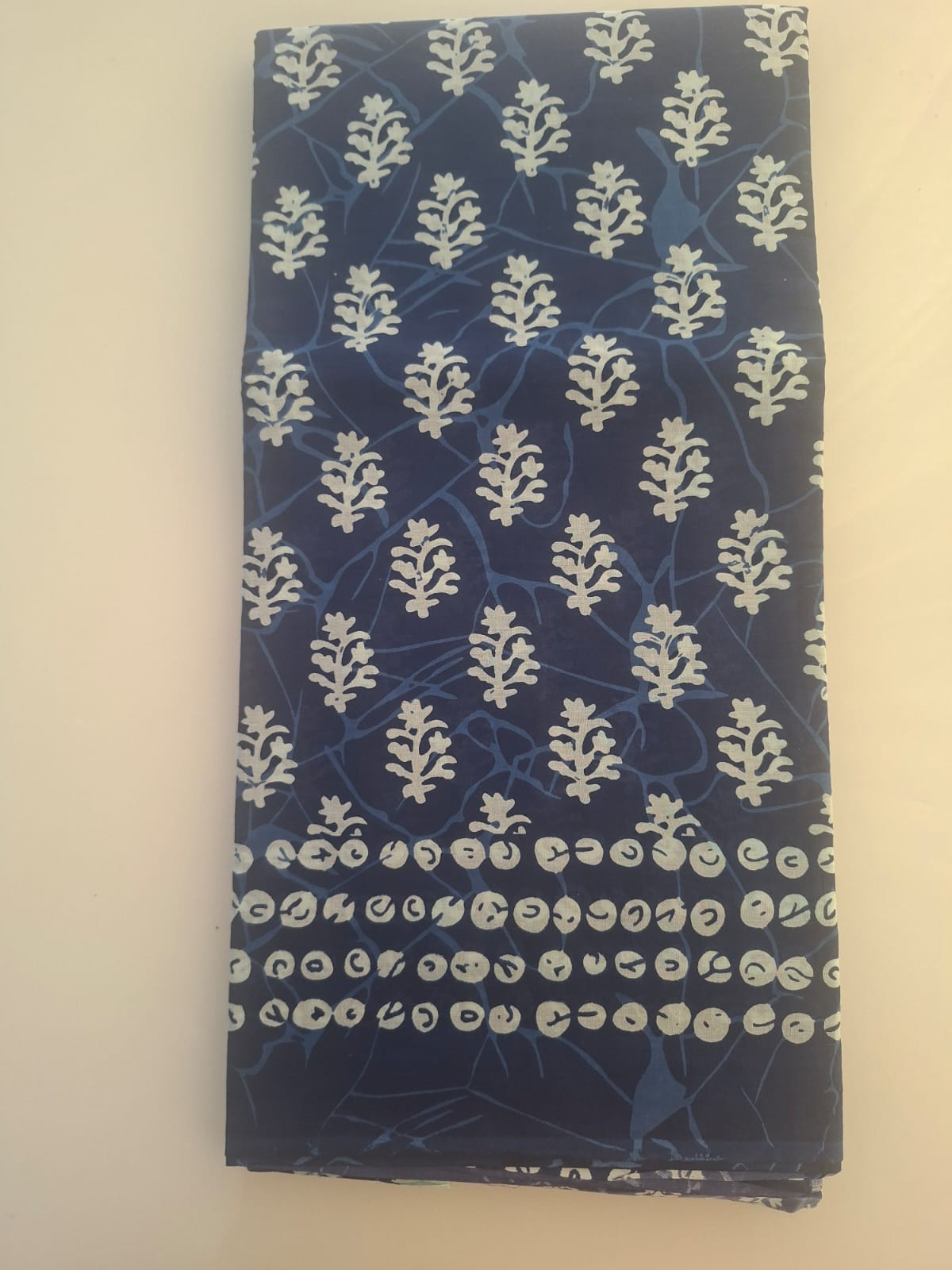 blue with print bagru  mul- mul cotton saree