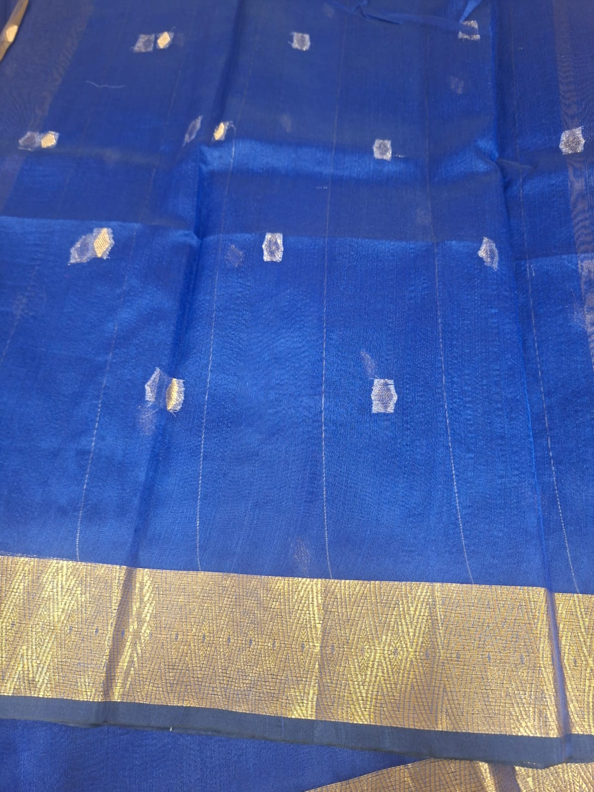 Blue tissue with gold  border