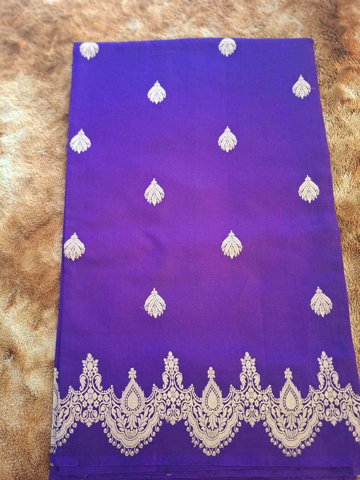 purple  katan raw mango silk kadwa saree
