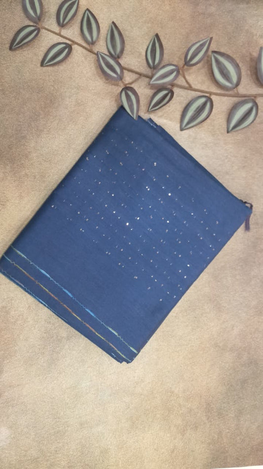 blue kota semi silk saree