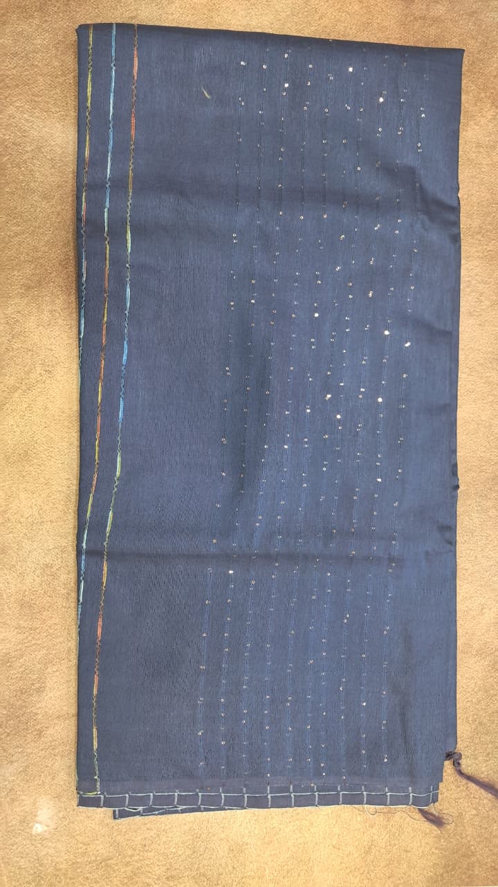 blue kota semi silk saree