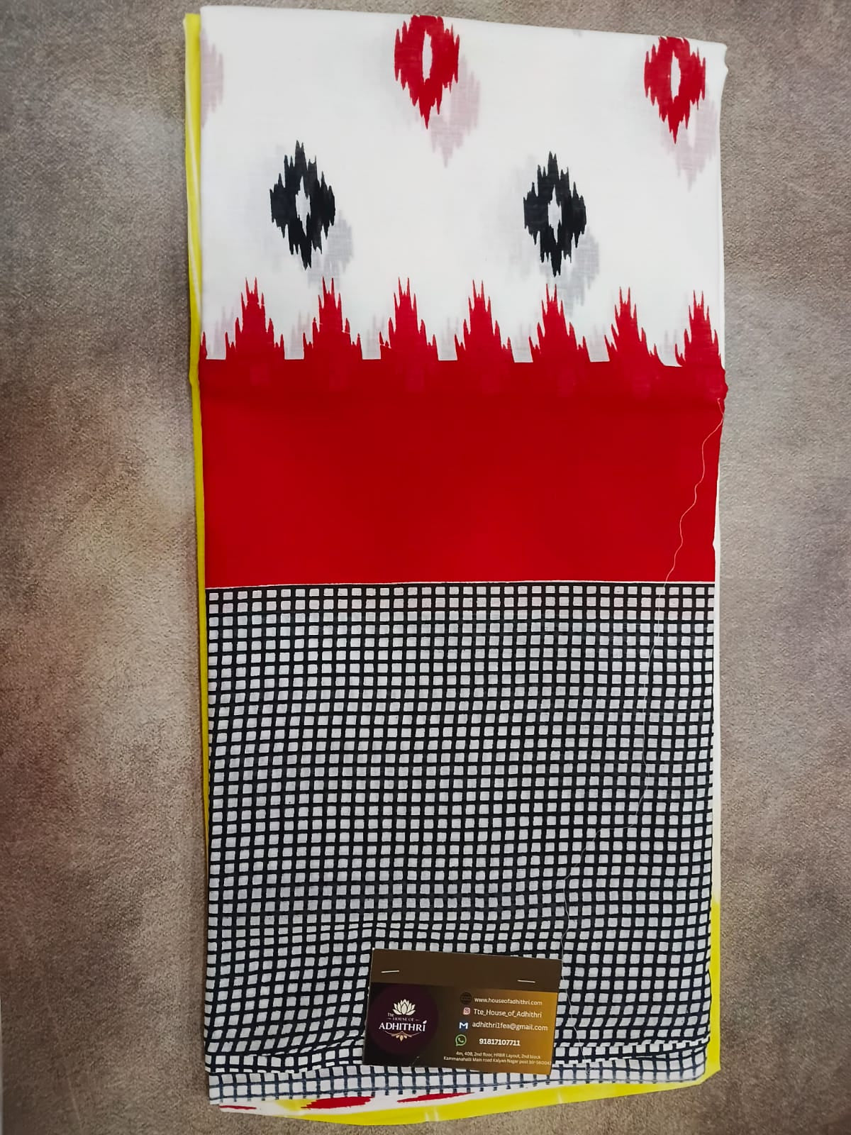 black and yellow mul-mul bagru cotton