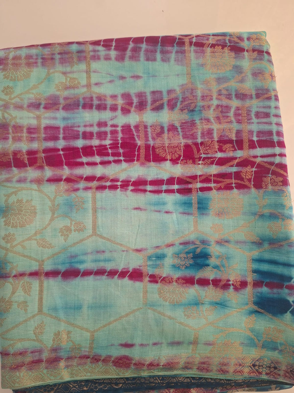 Blue banarasi pure silk digital print fashion saree