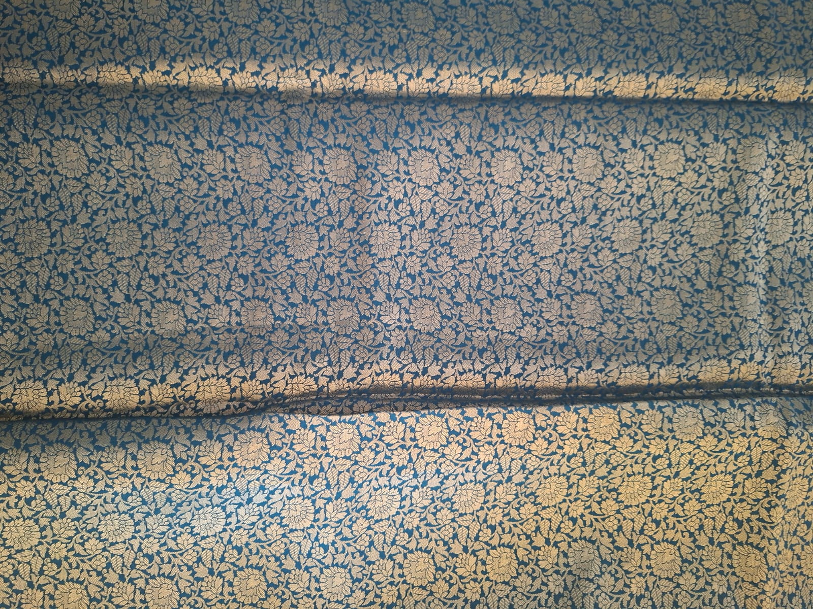 Blue banarasi pure silk digital print fashion saree