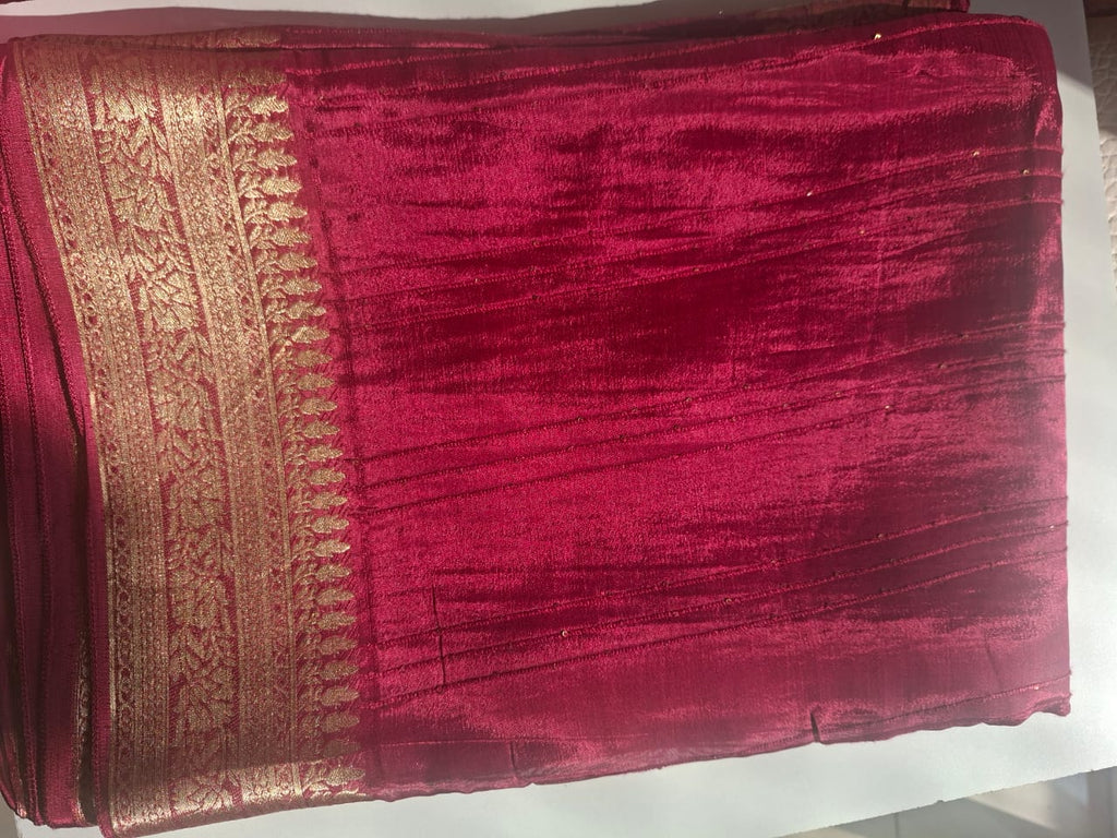 brick red with copper zari with tikki 1