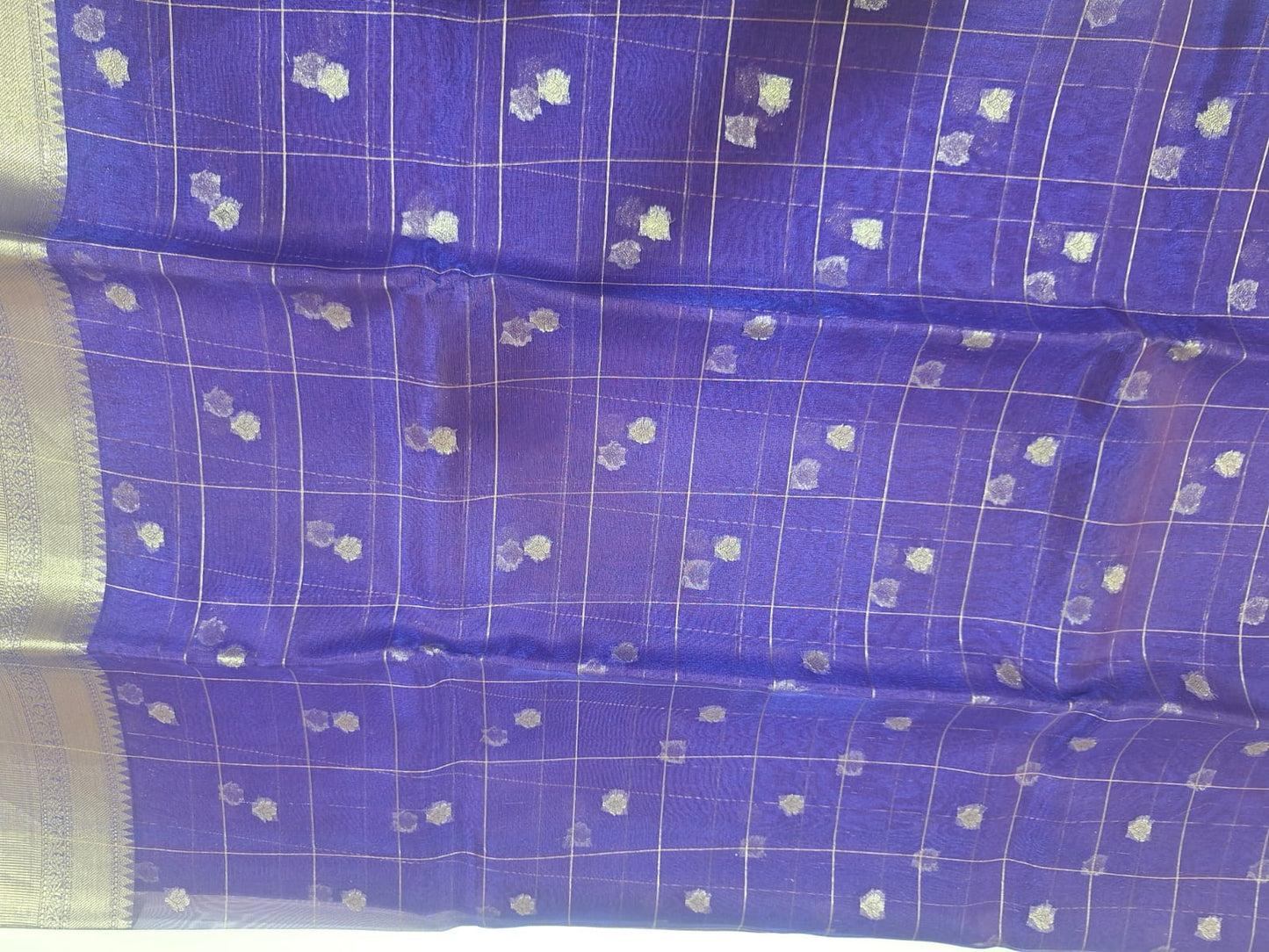 blue tissue checks gold border