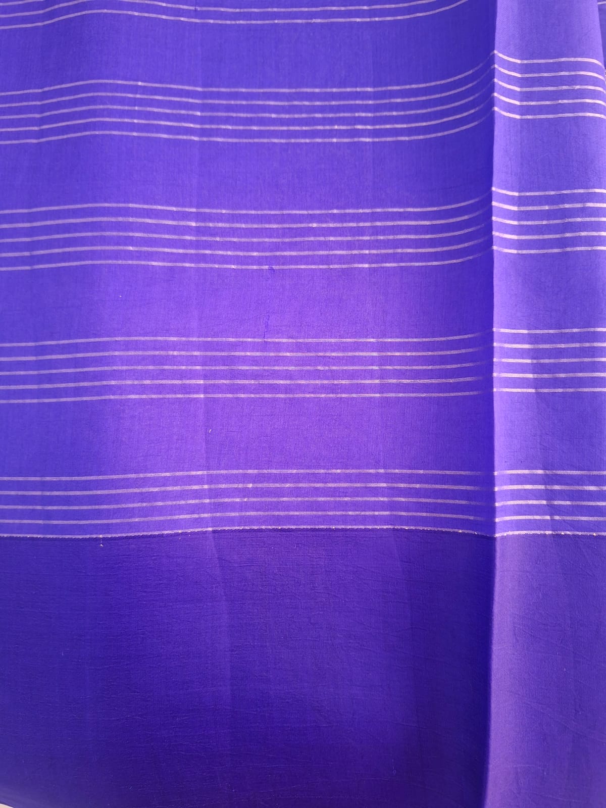 blue raw-mango kadhwa  weaving saree with gometric pattern