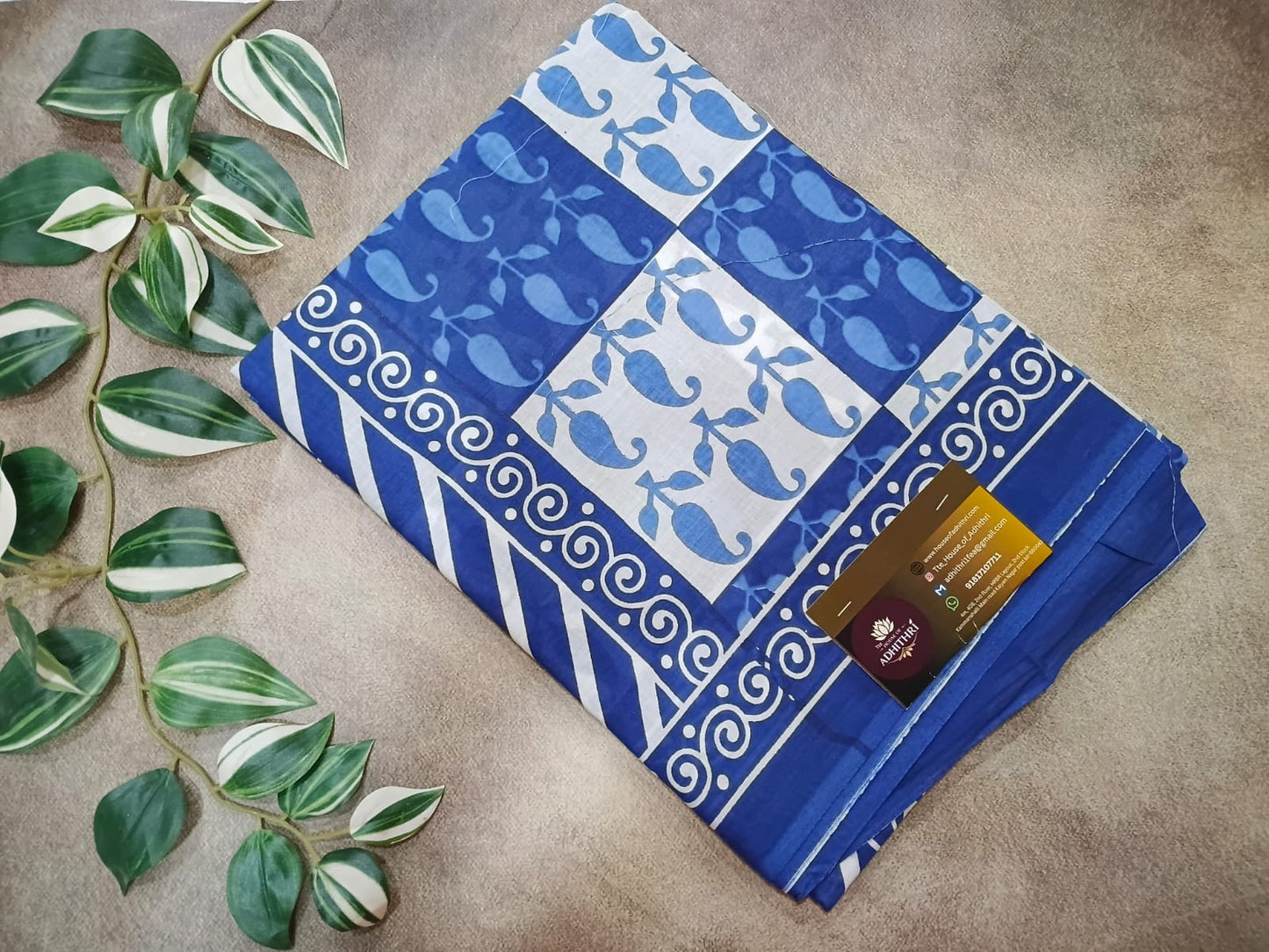 blue and white checks mul-mul bagru cotton