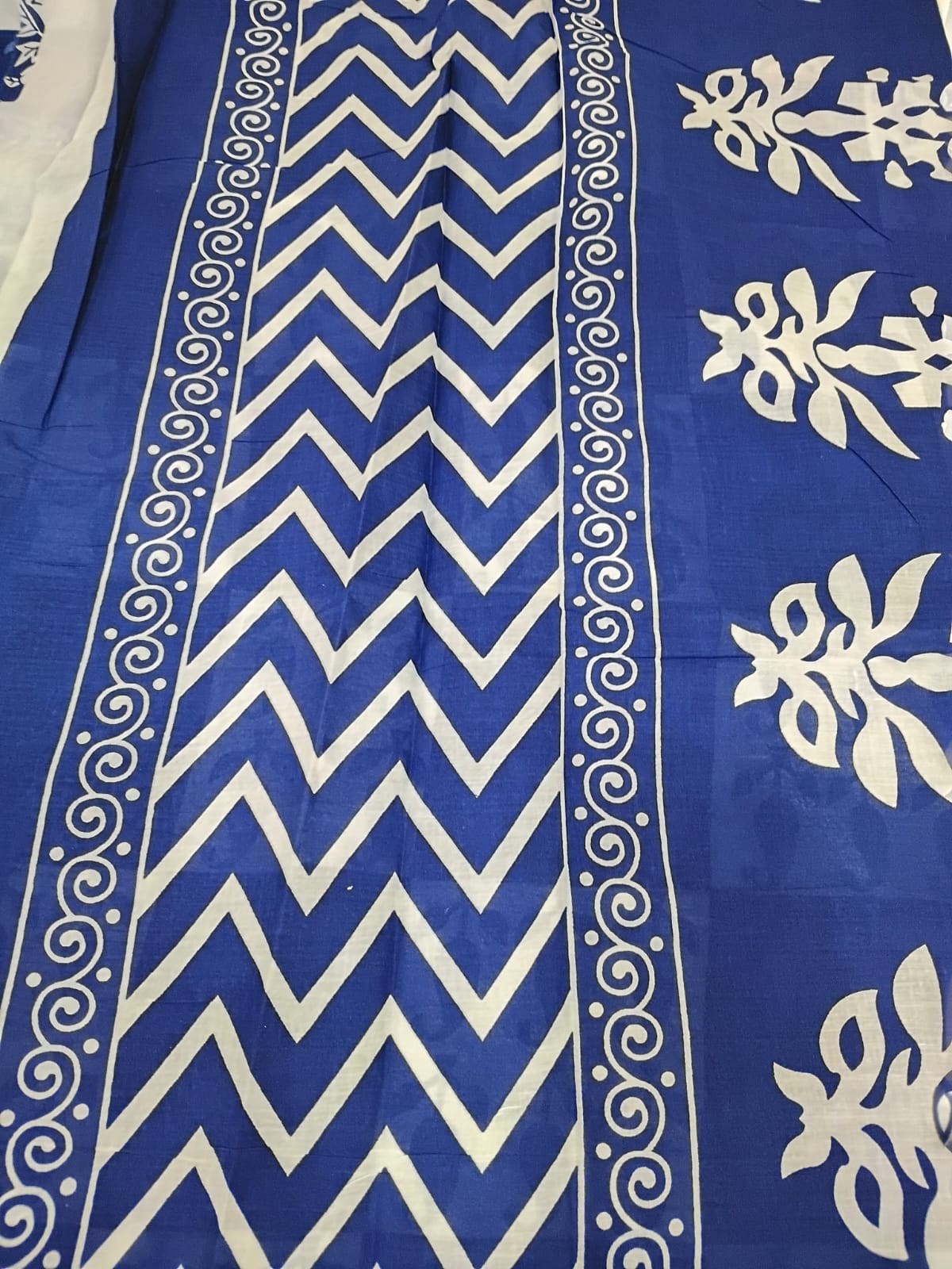 blue and white checks mul-mul bagru cotton