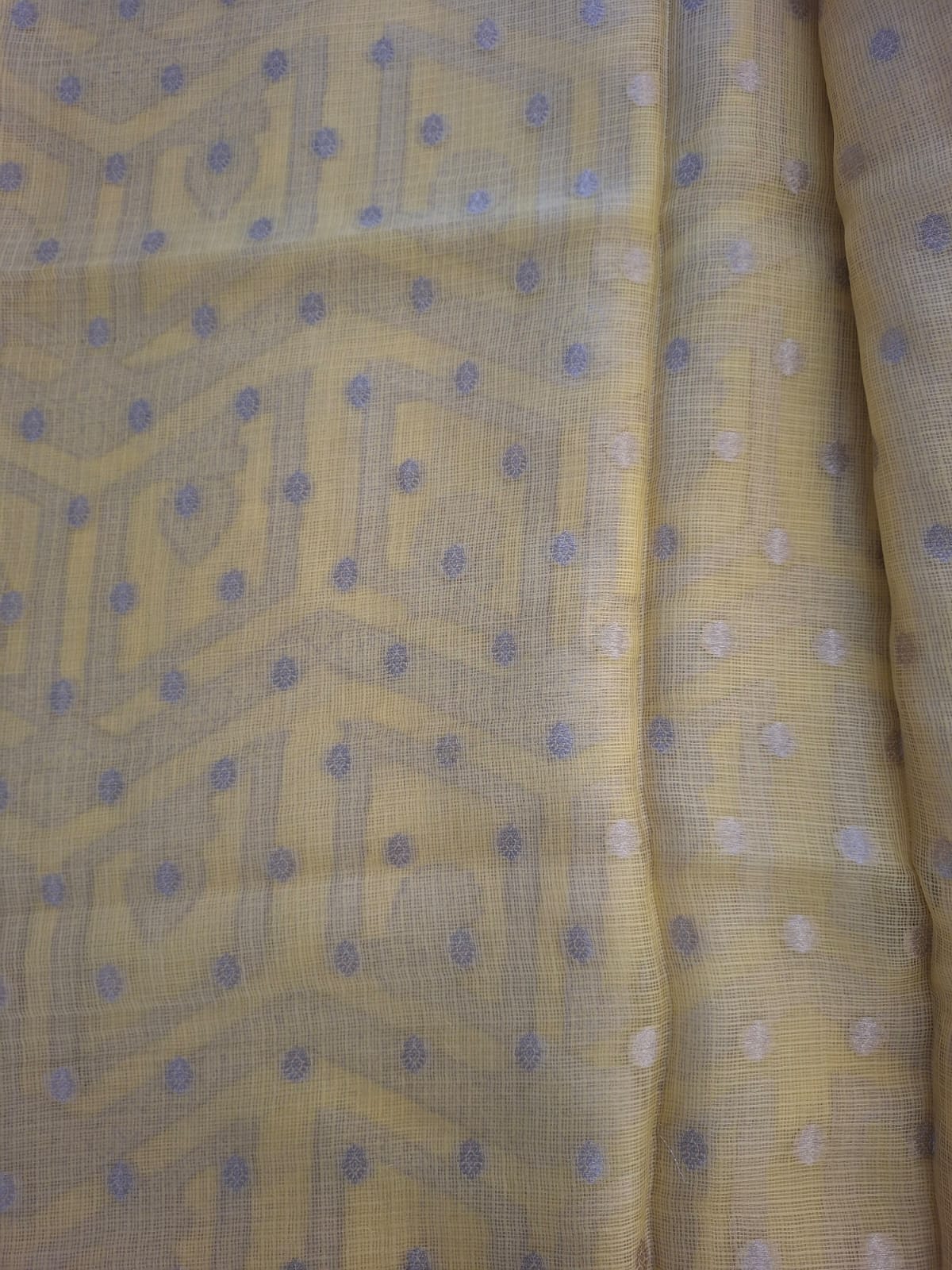 yellow Banarasi pure kota silk saree