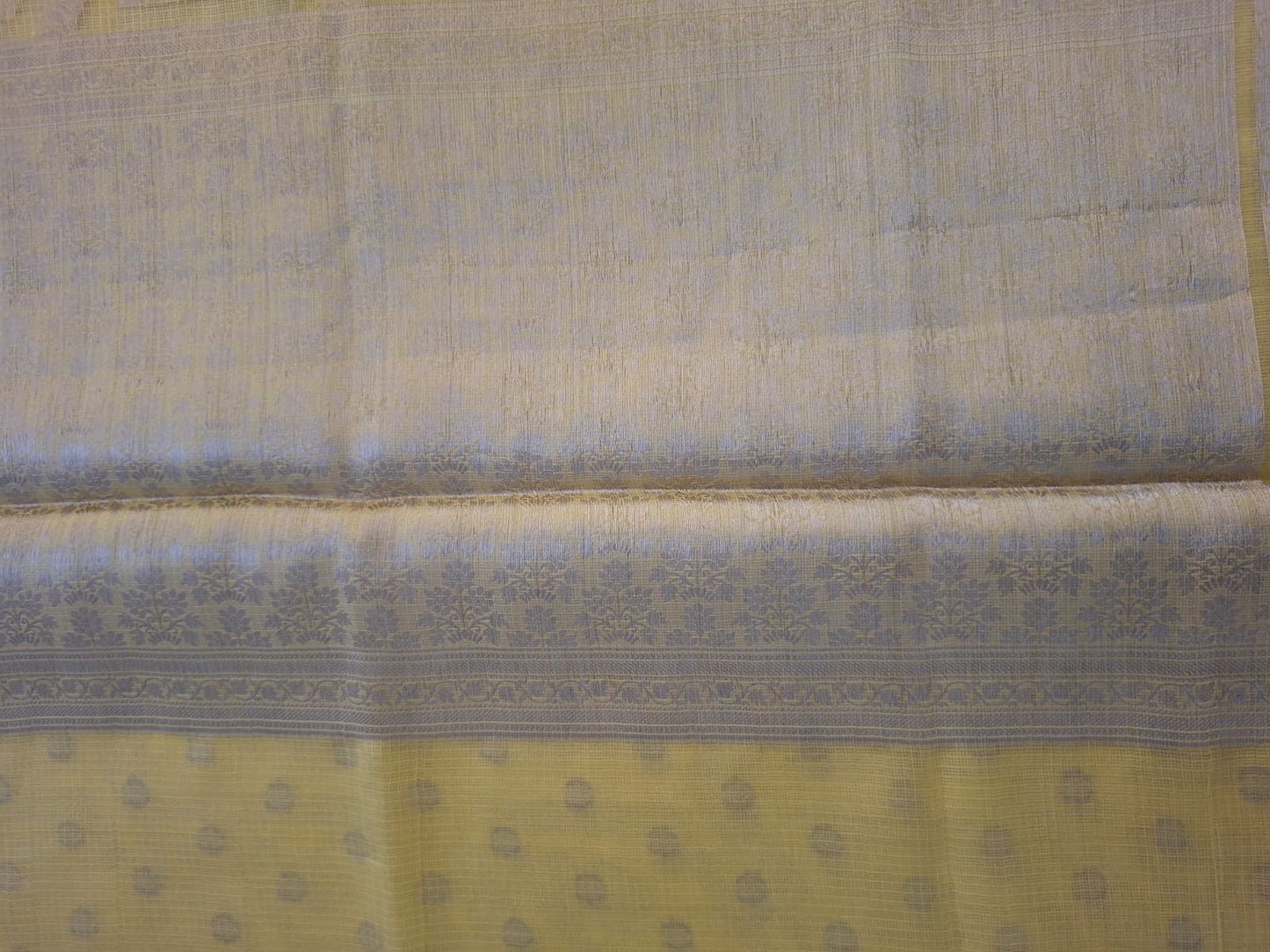 cream Banarasi pure kota silk saree