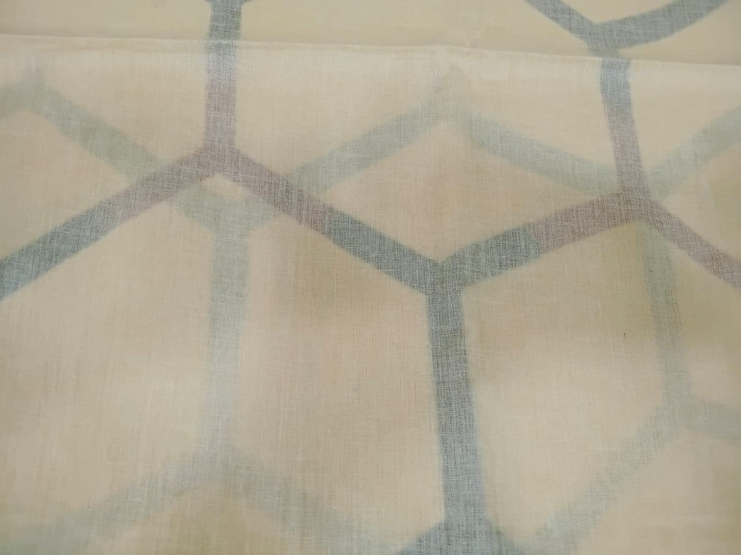 cream  mul-mul bagru cotton saree