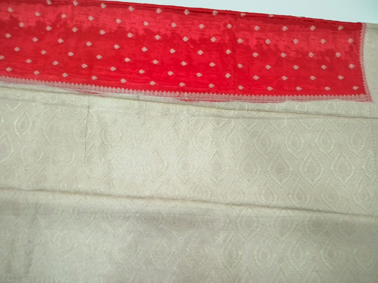 red banaras crepe silk saree