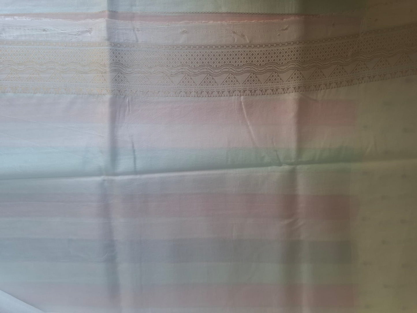 cream mango mashru rangkat  with satin border saree