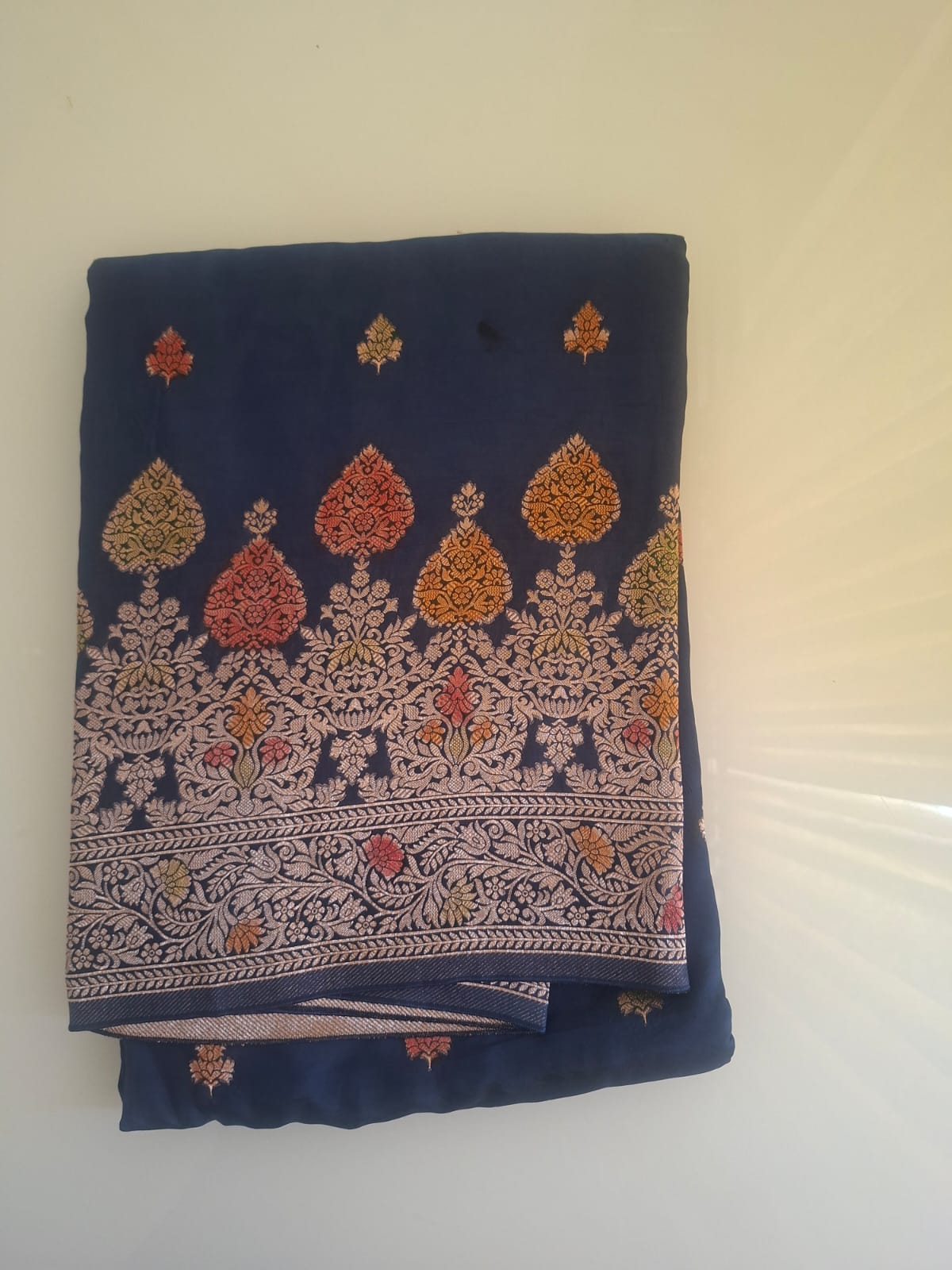 navy dark blue pashmina saree 101