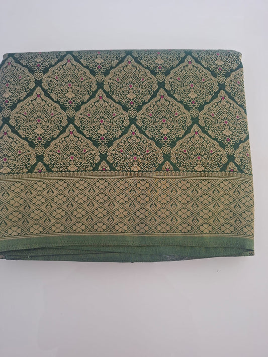 green banaras georgette crepe brocade sraee