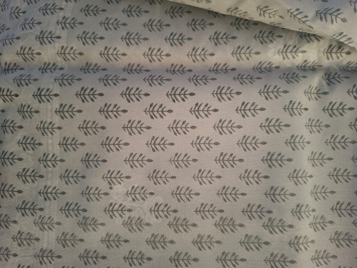 grey cotton chikankari work with meenakari palu