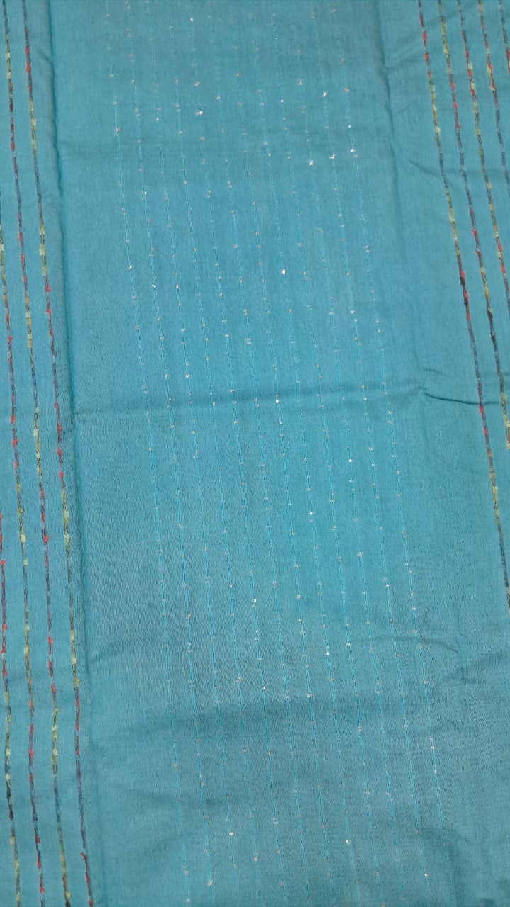 sea green tussur semi silk saree
