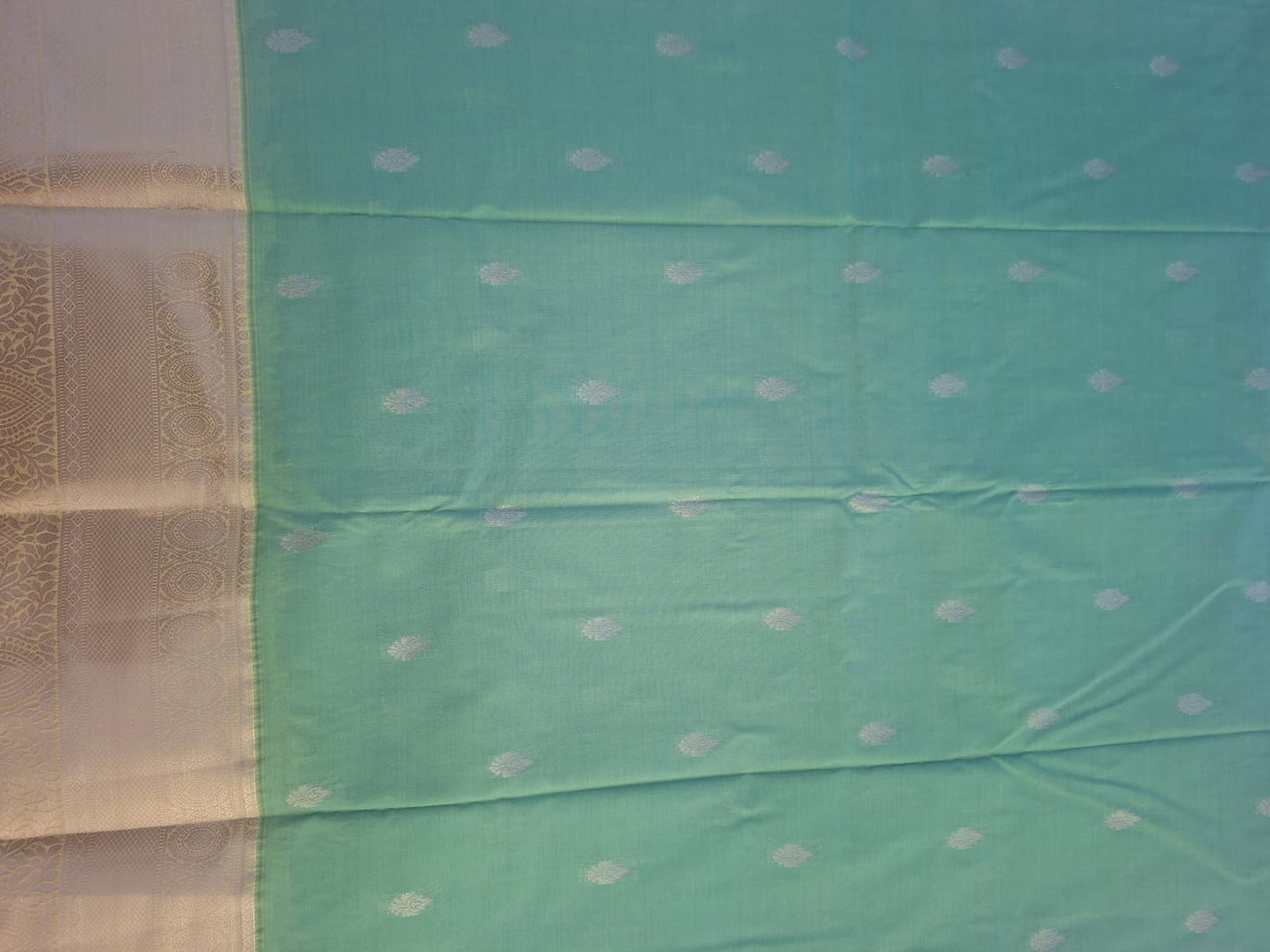 parrot semi kanchi with contrast border saree