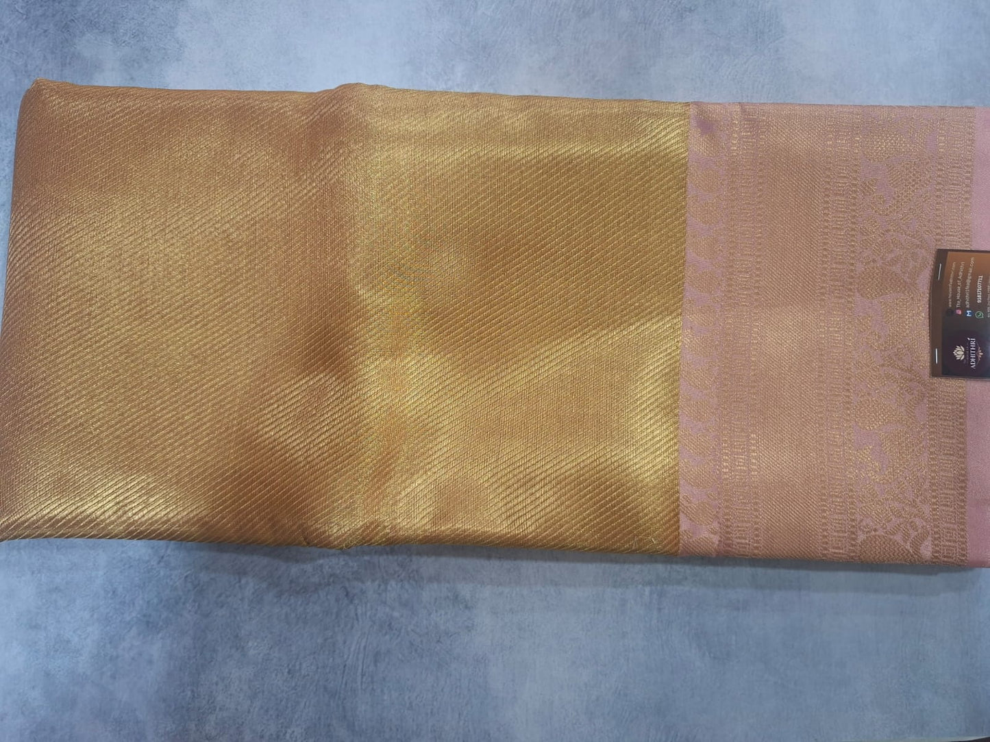 gold tissue with pink border 101