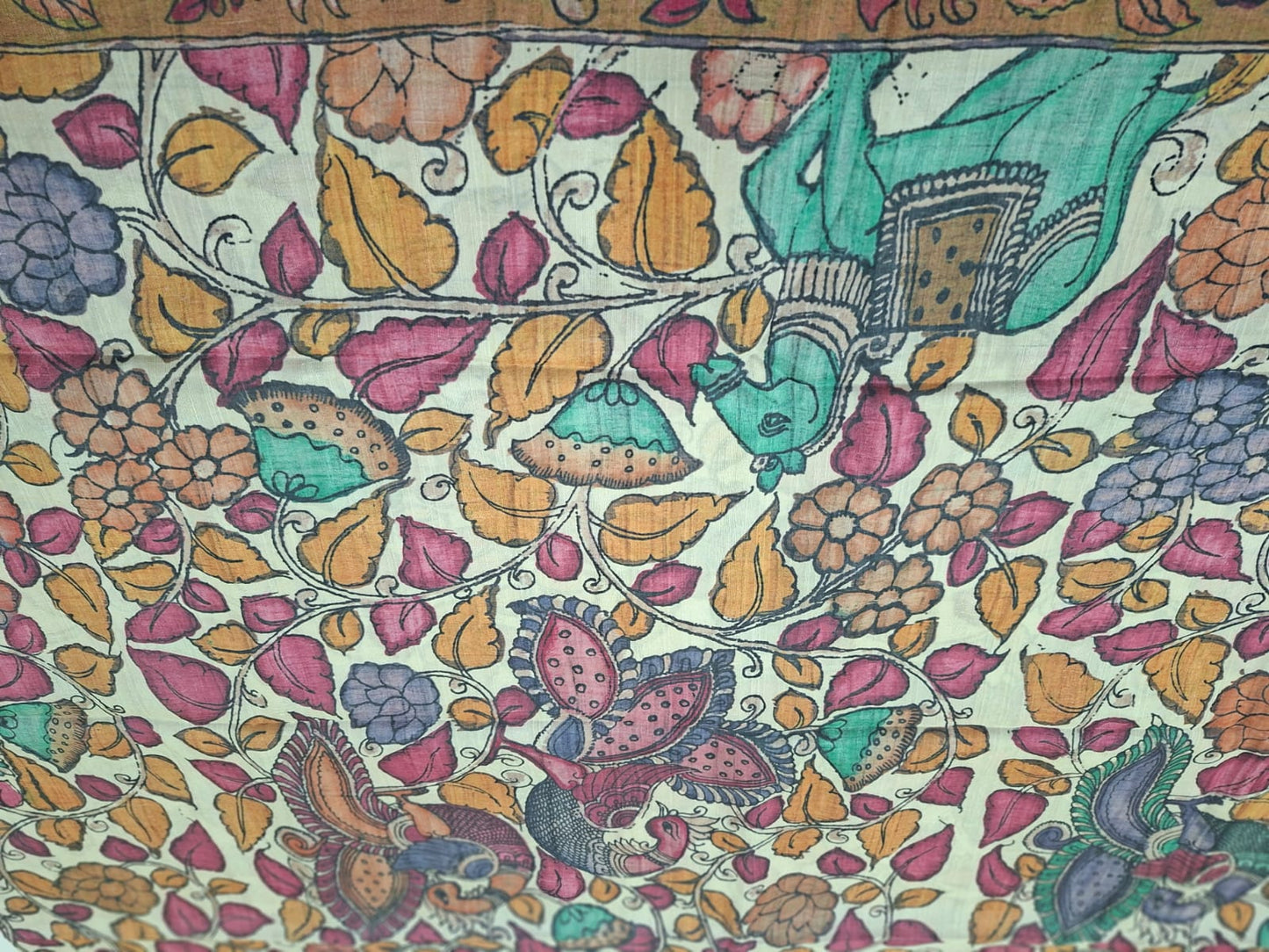 tussur with digital print karamkari saree 101