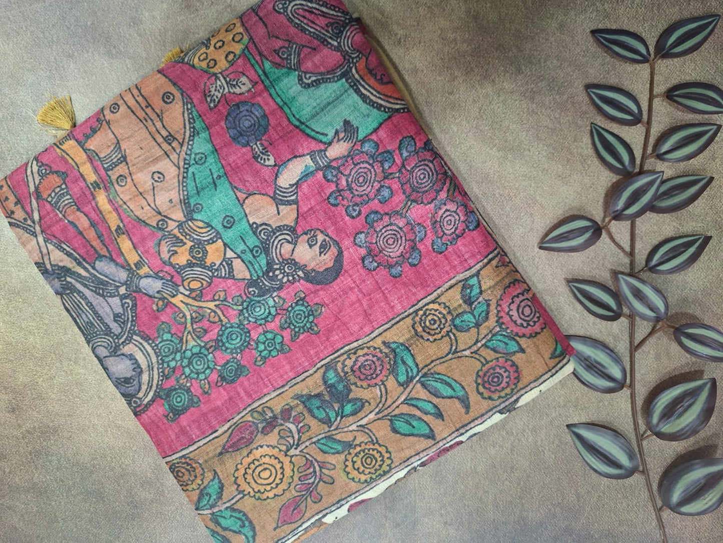 tussur with digital print karamkari saree 101
