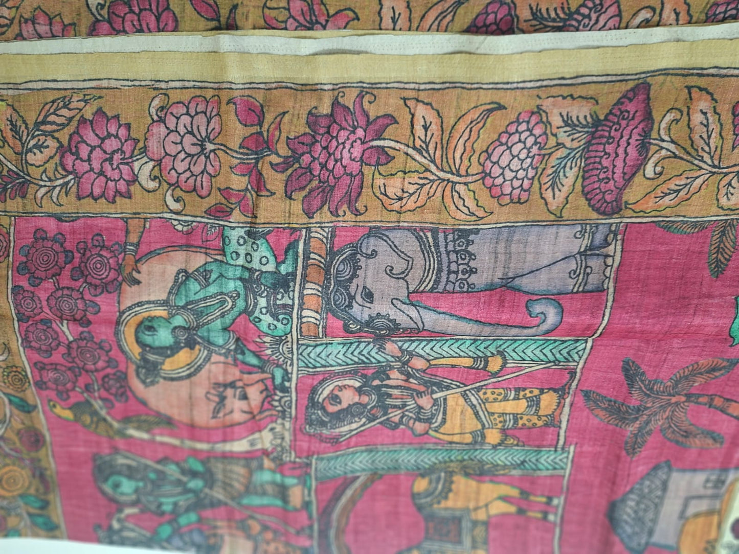 tussur with digital print karamkari saree 101