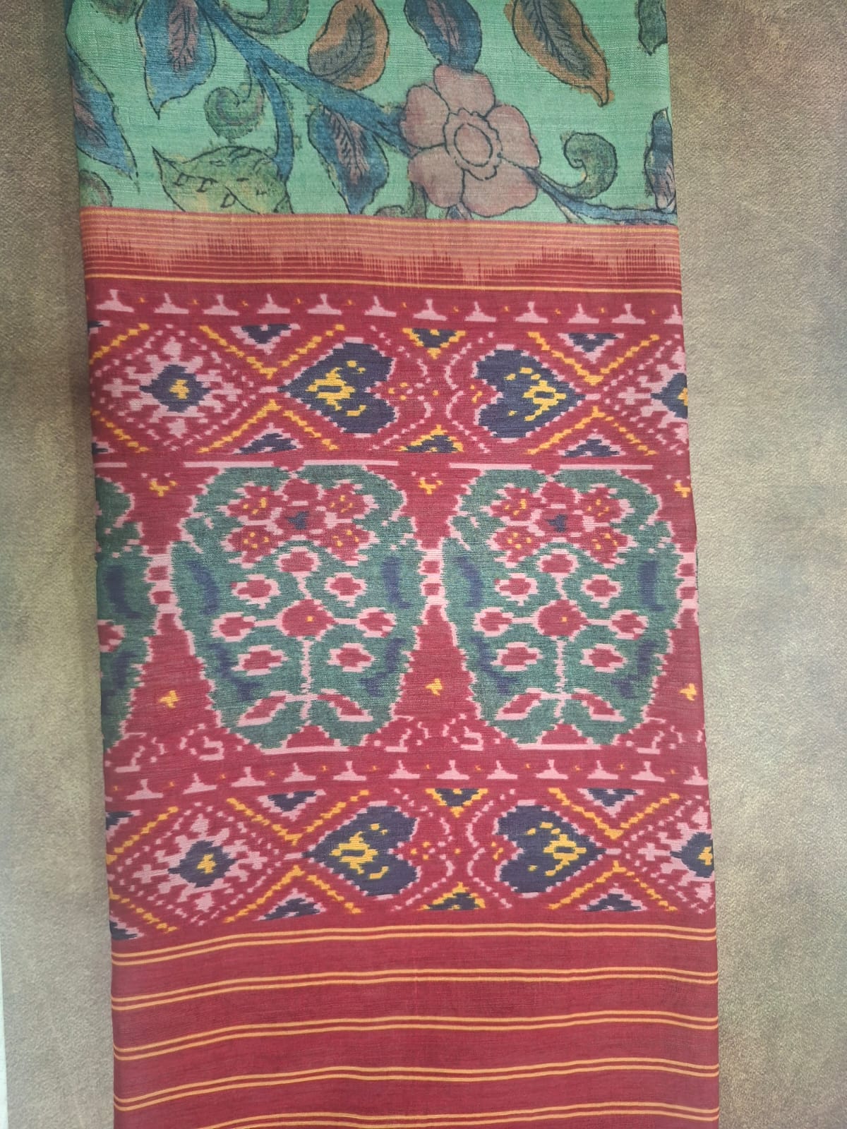tussur with digital print kalamkari 102
