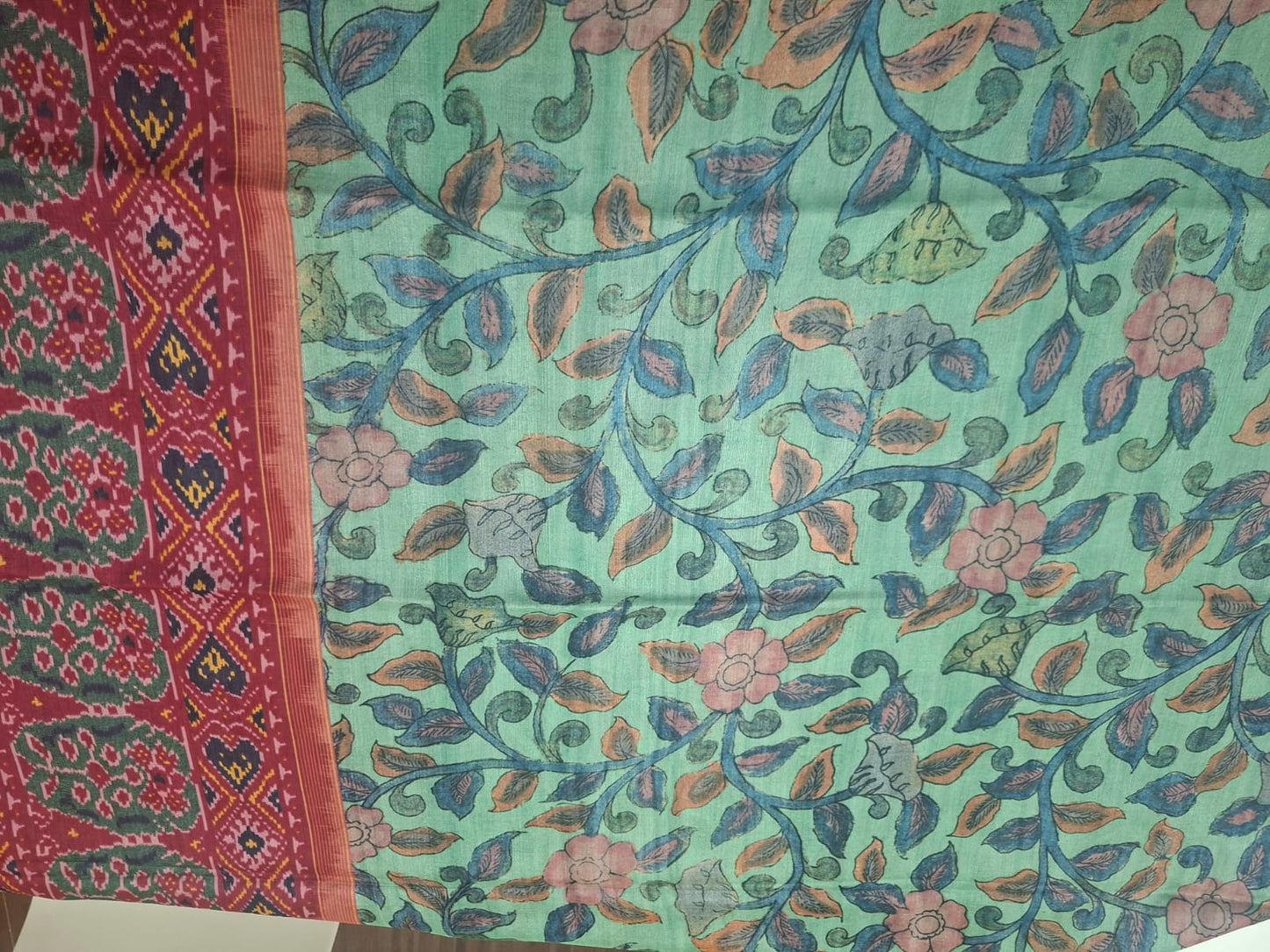 tussur with digital print kalamkari 102