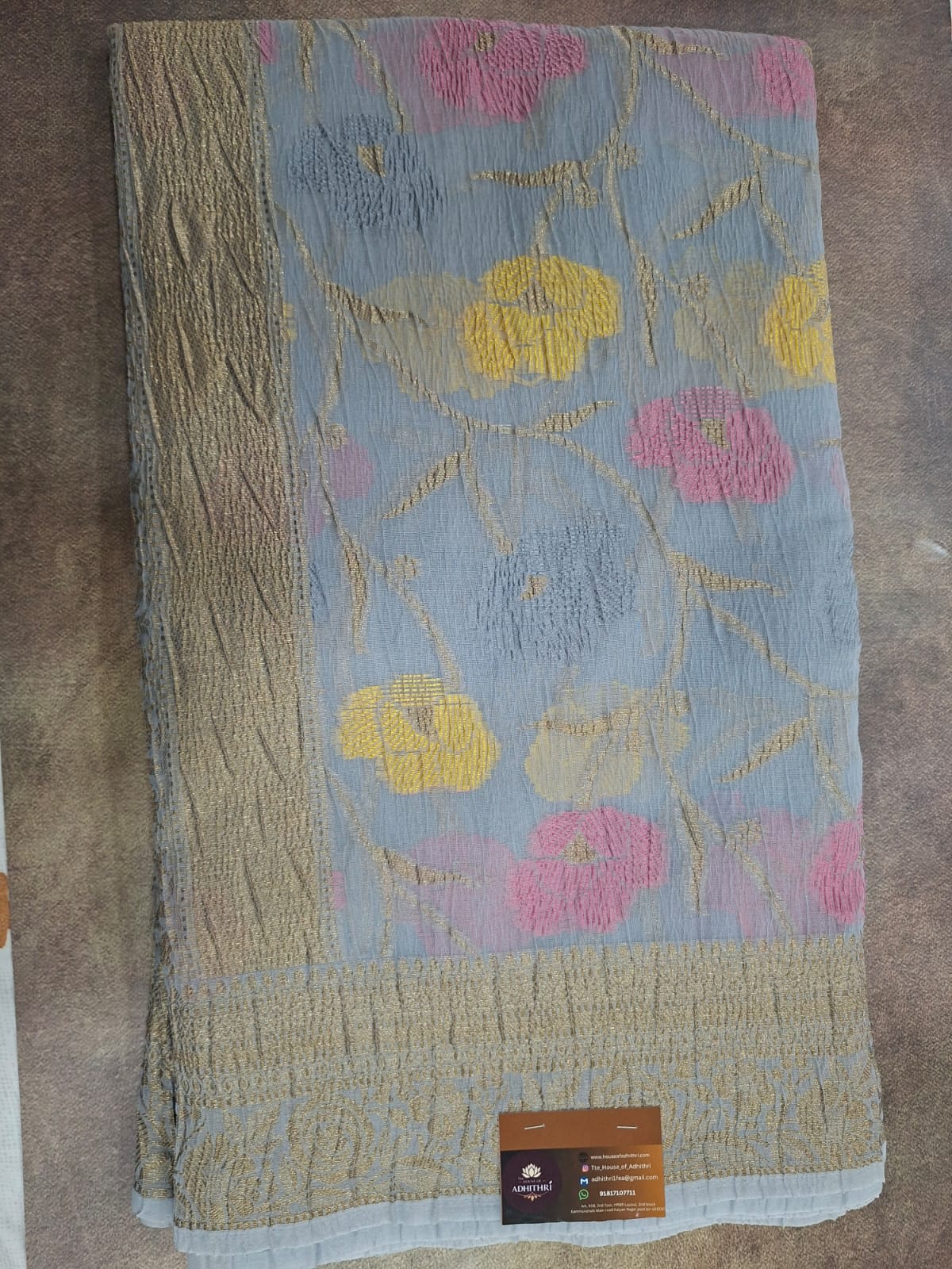 lavender cotton crush saree 101