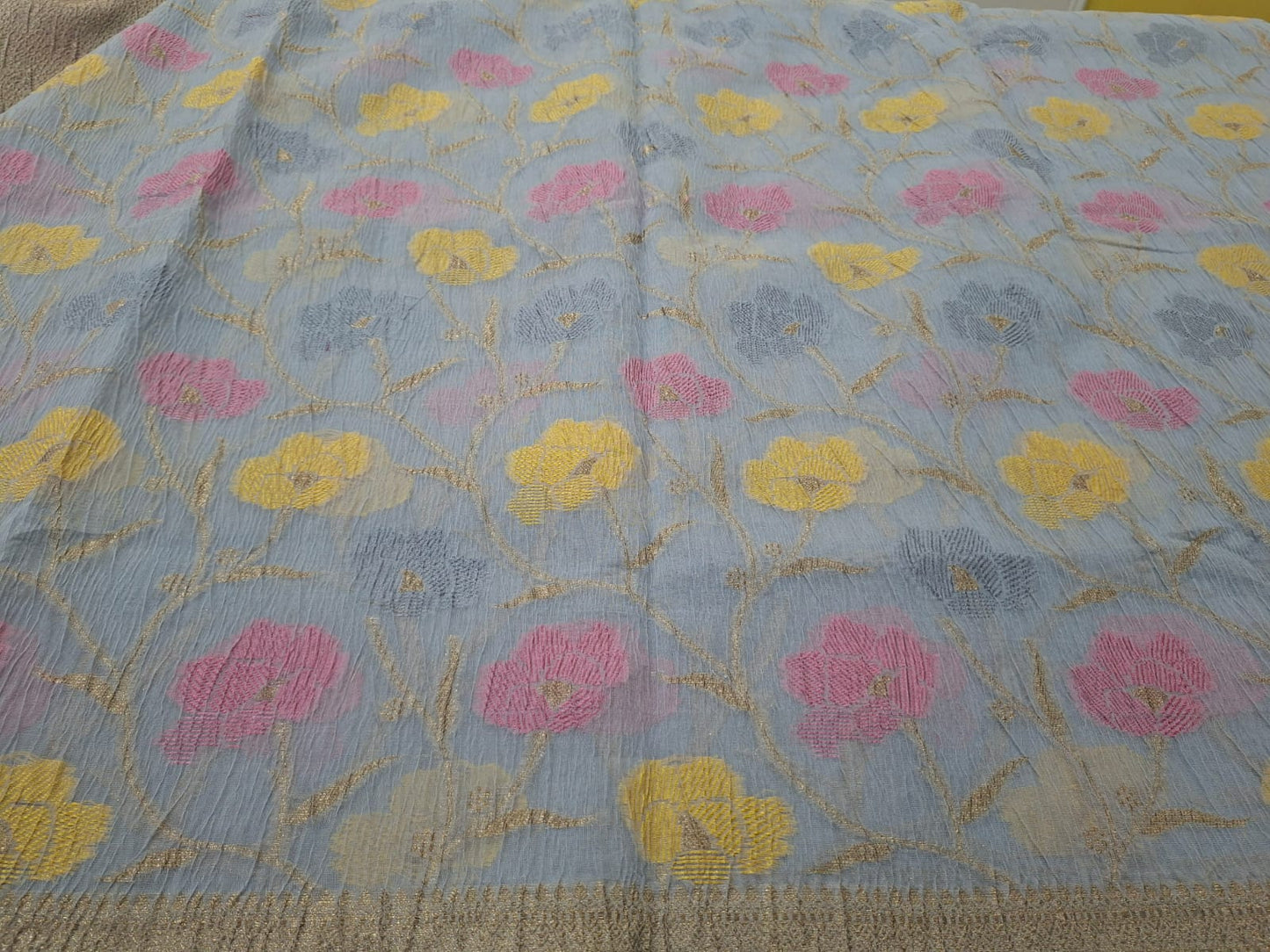 lavender cotton crush saree 101